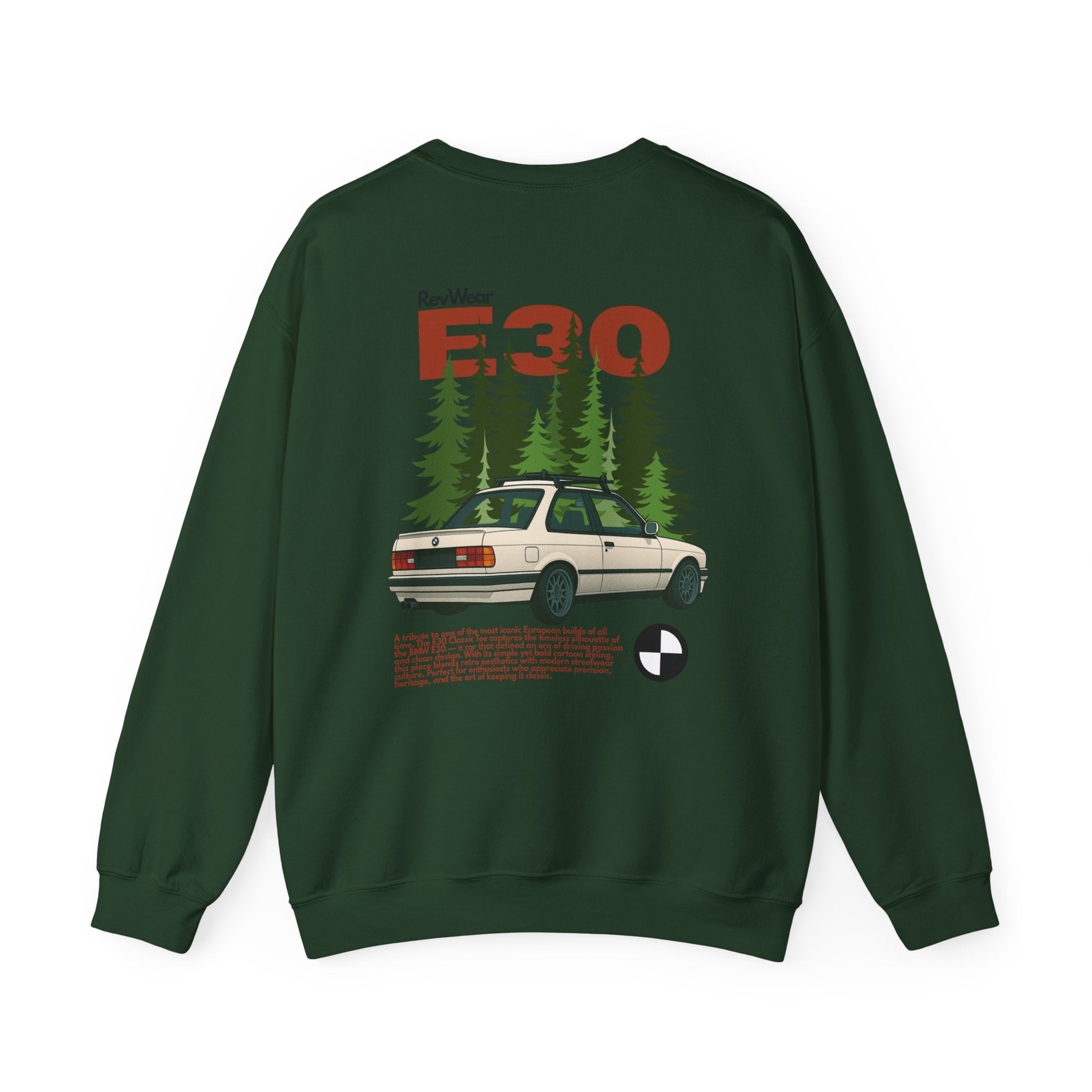 BMW E30 Festive Sweater – Perfect for Vintage Car Lovers, Cozy Euro Tribute - RevWear